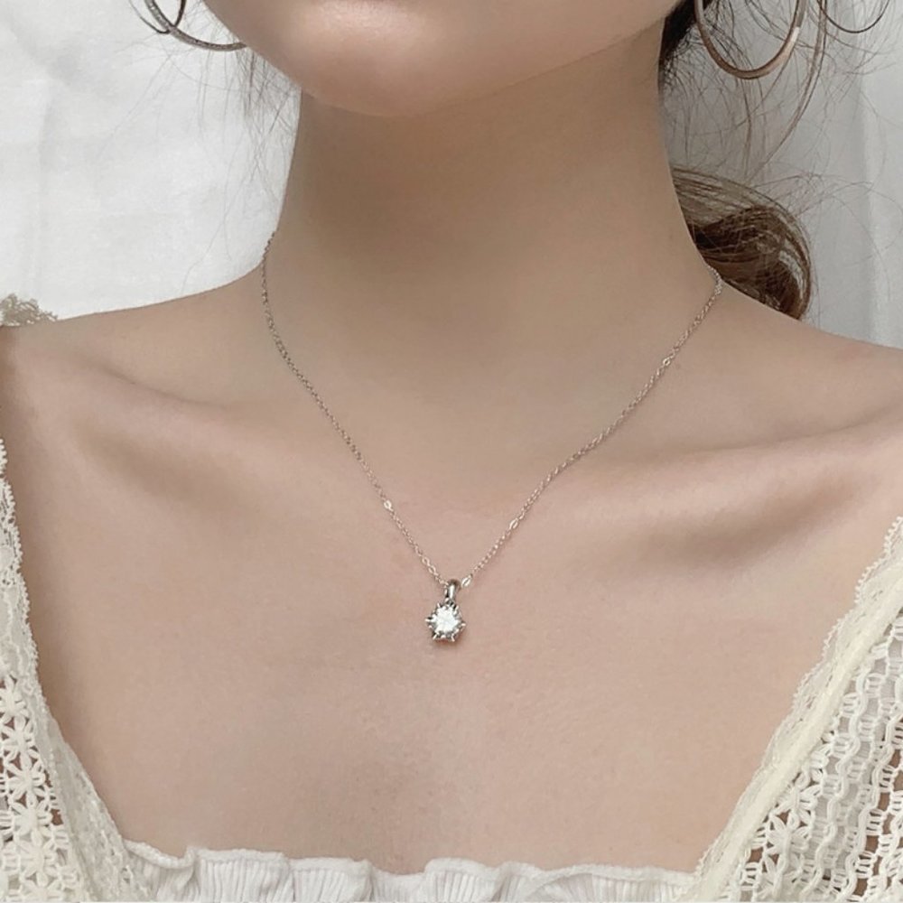 Certified 1ct. t.w. Diamond Moissanite Snowflake Necklace NEW B - Picture 2 of 10